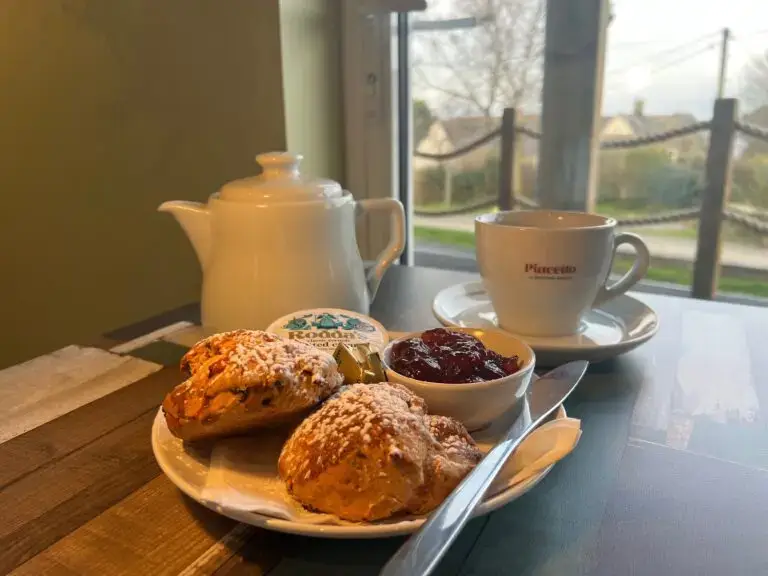 Cream tea in the café