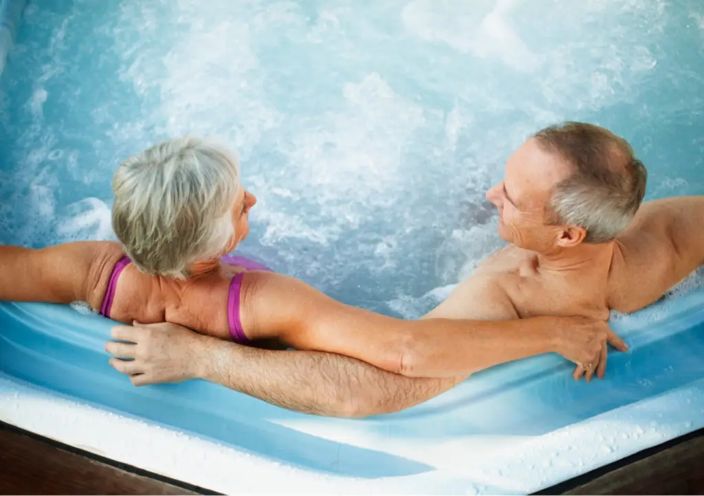 older Couple in Hot tub